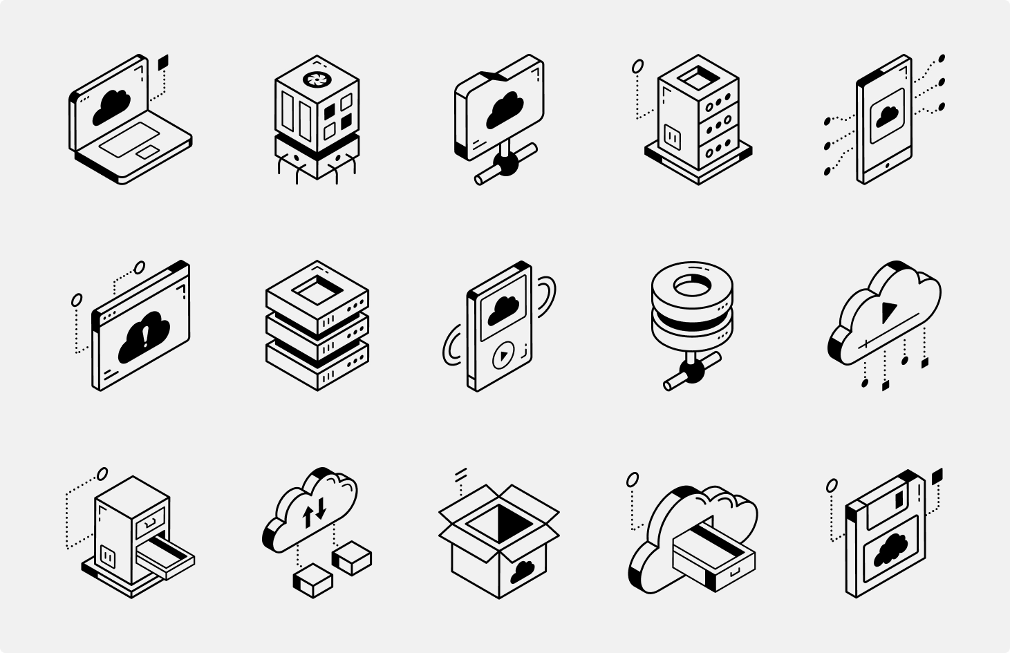Black Isometric Icons