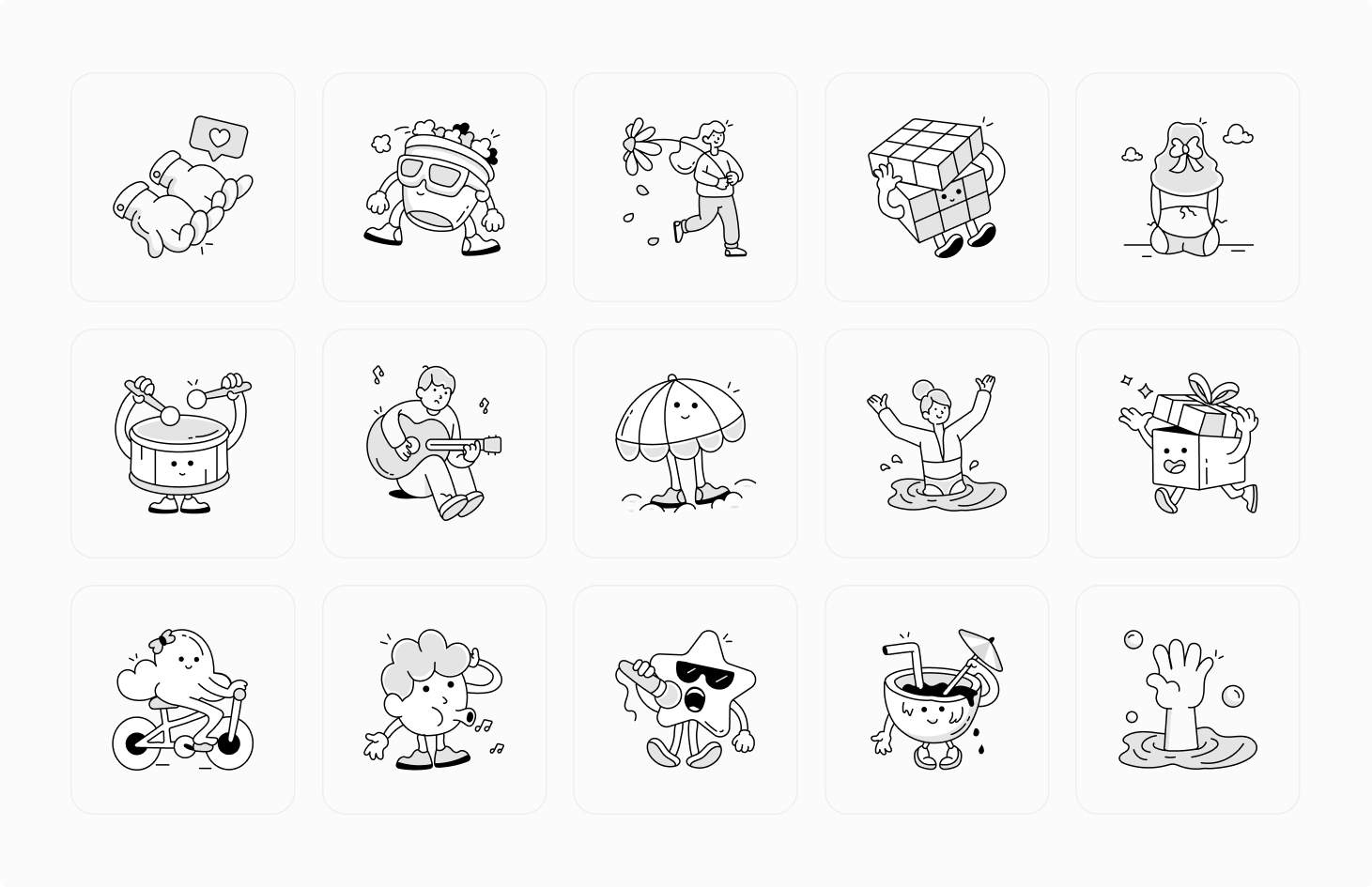 Zoodle Hand Drawn Illustrations Bundle